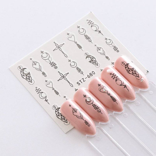 Geometric Abstract Lines Lace Nail Decal