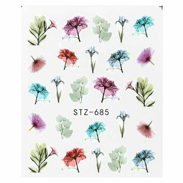 Flower Water color Nail Decal