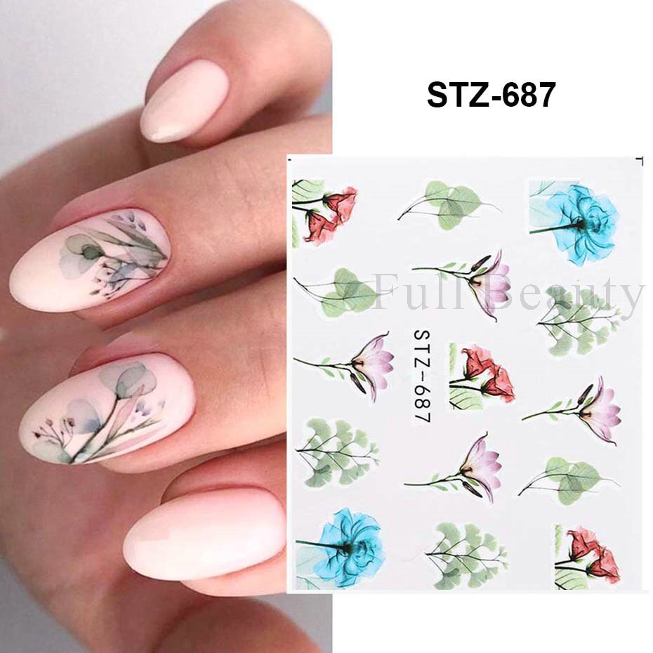 Flower Water color Nail Decal