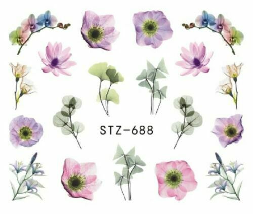 Flower Water color Nail Decal