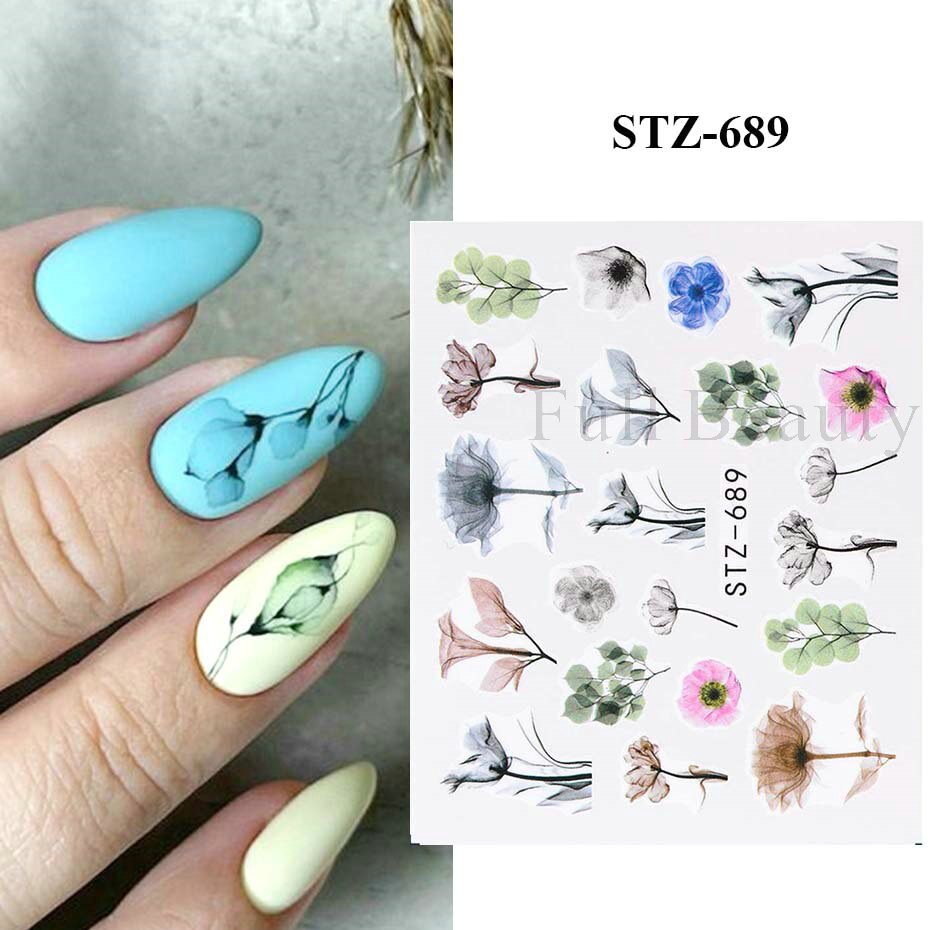 Flower Water color Nail Decal