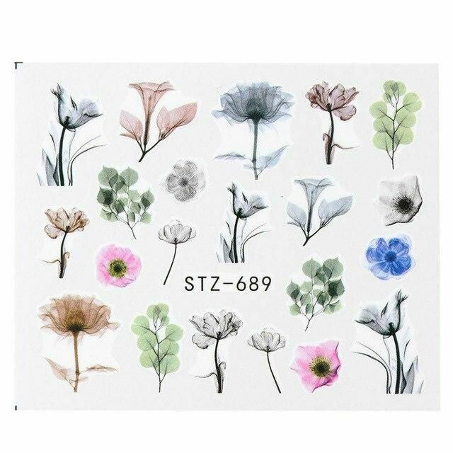 Flower Water color Nail Decal