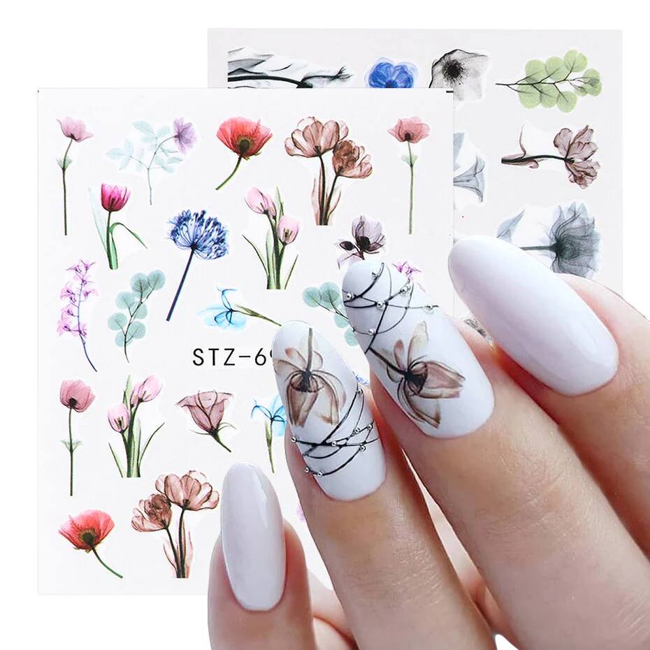 Flower Water color Nail Decal
