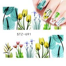 Flower Water color Nail Decal