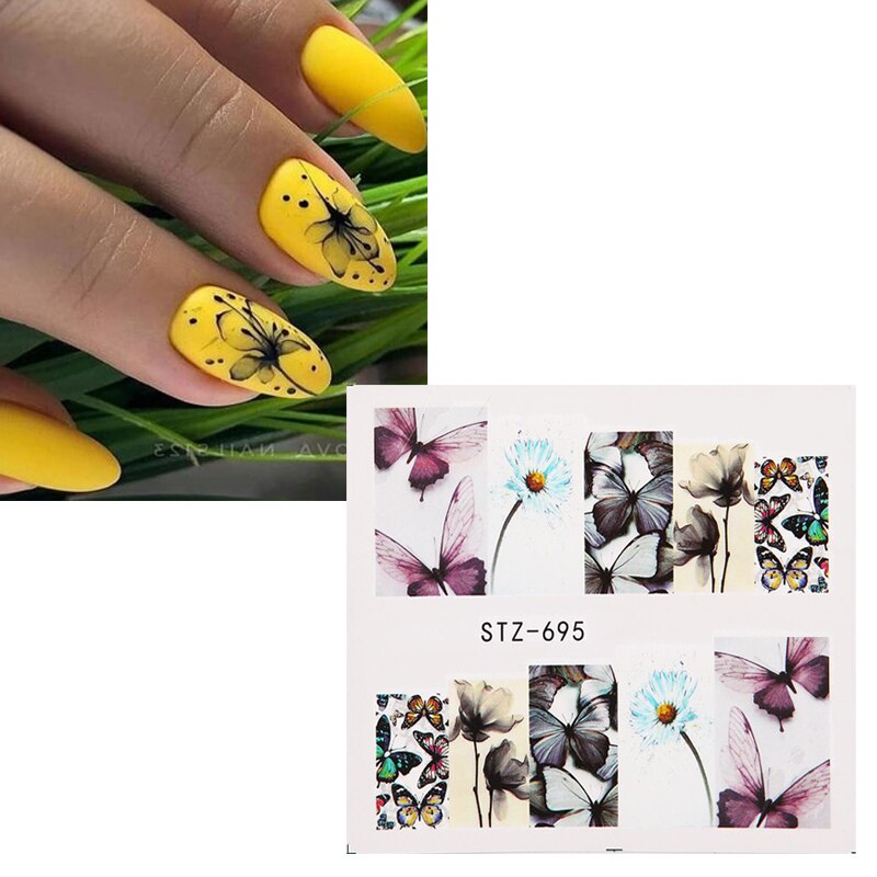 Flower Water color Nail Decal
