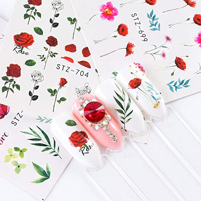 Flower Water color Nail Decal