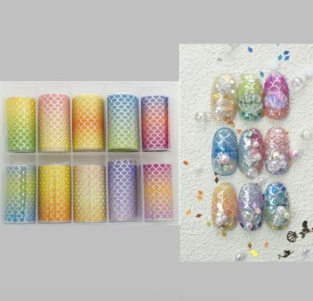 Mermaid Nail Art 6pcs Foil Set