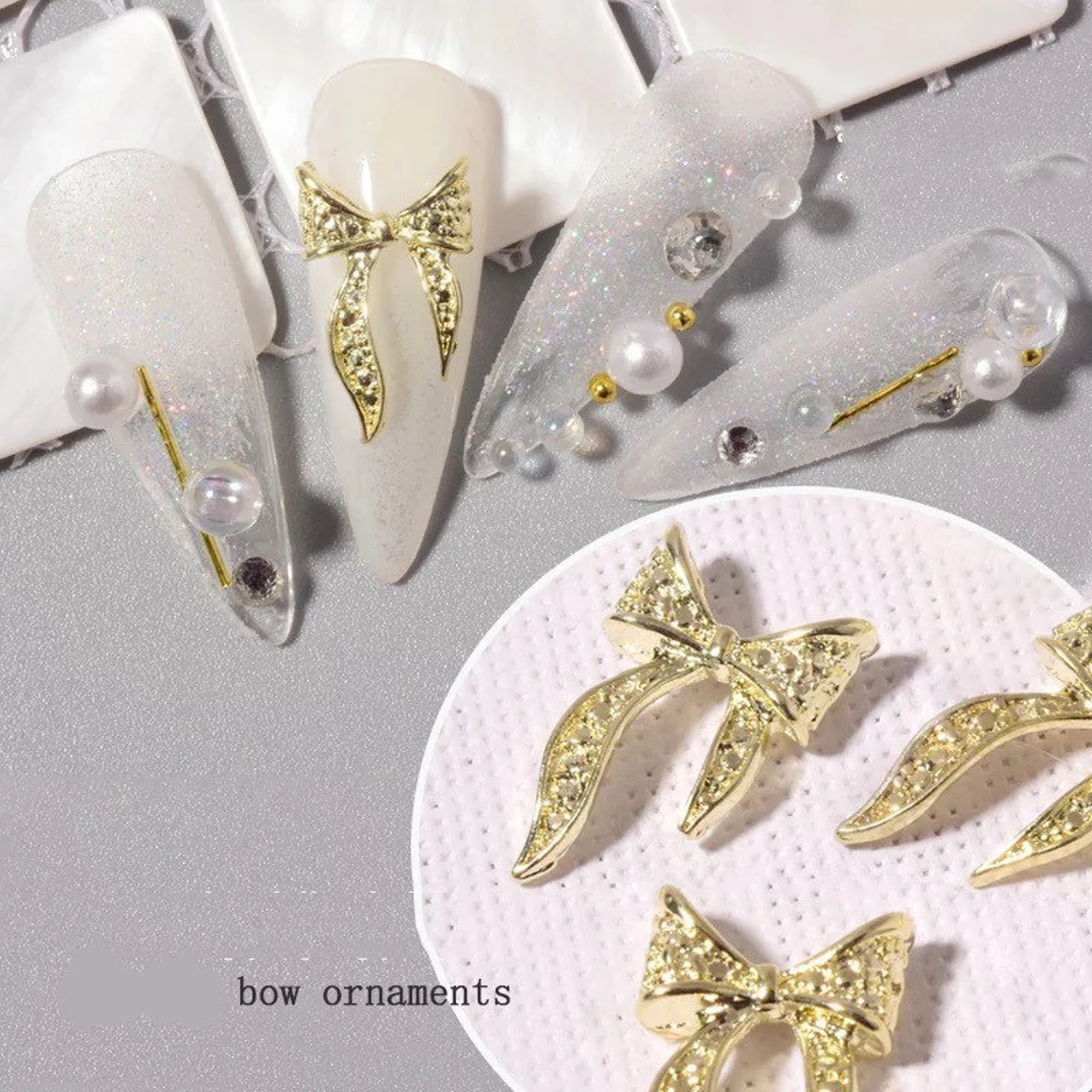 PB02-3 - Bow Rhinestones Charms Nail Art Decoration