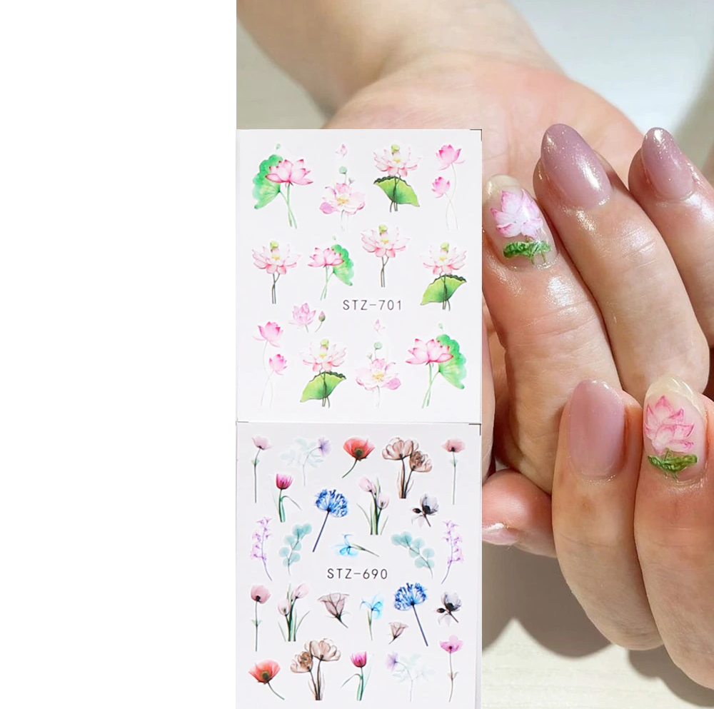 Flower Water color Nail Decal