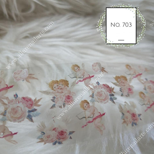 Angel Cupid Print Foil Nail Transfer