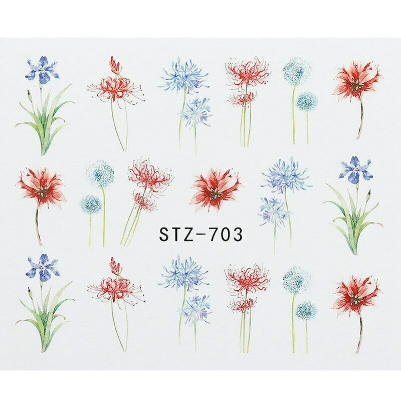 Flower Water color Nail Decal