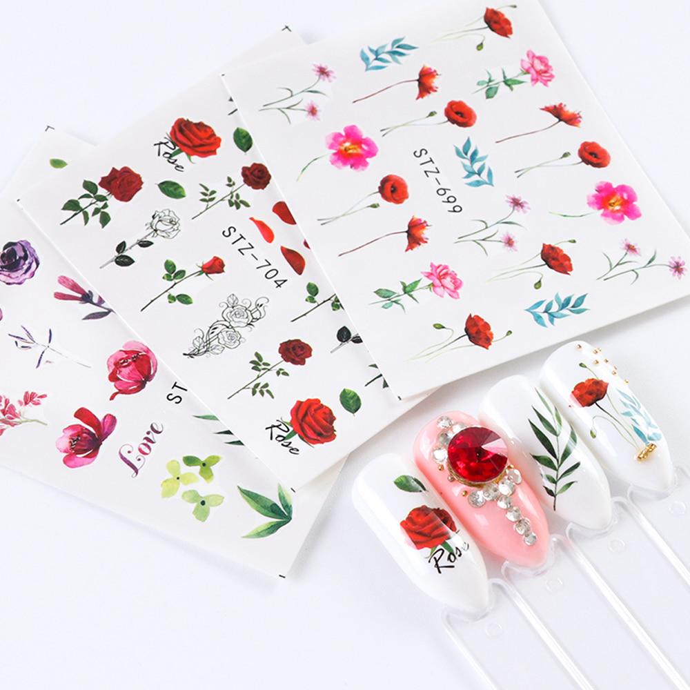 Rose Flower Water color Nail Decal