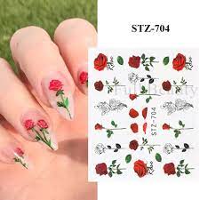 Rose Flower Water color Nail Decal