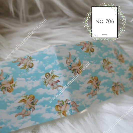 Angel Cupid Print Foil Nail Transfer