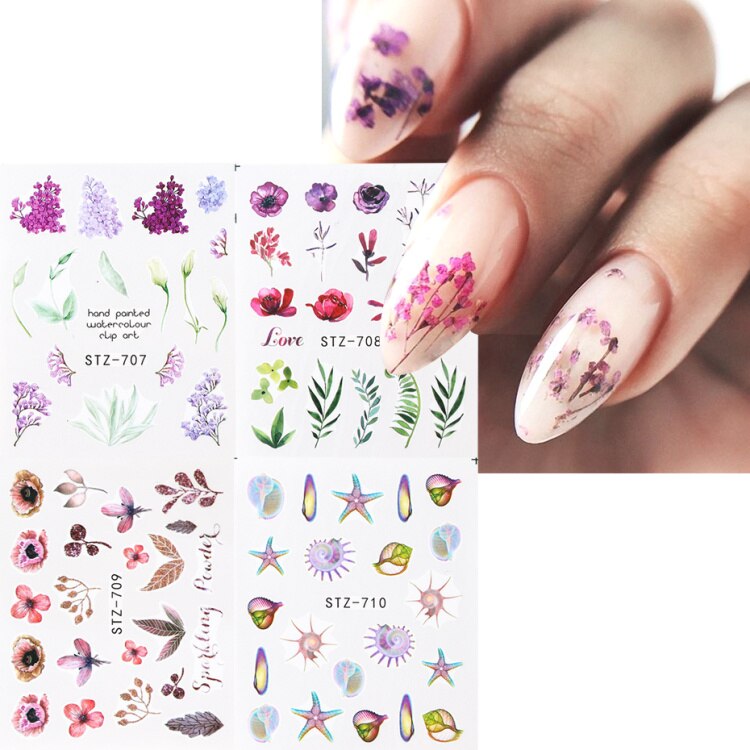 Flower Water color Nail Decal