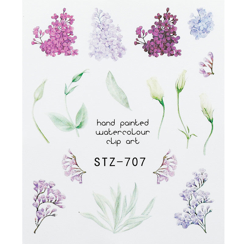 Flower Water color Nail Decal