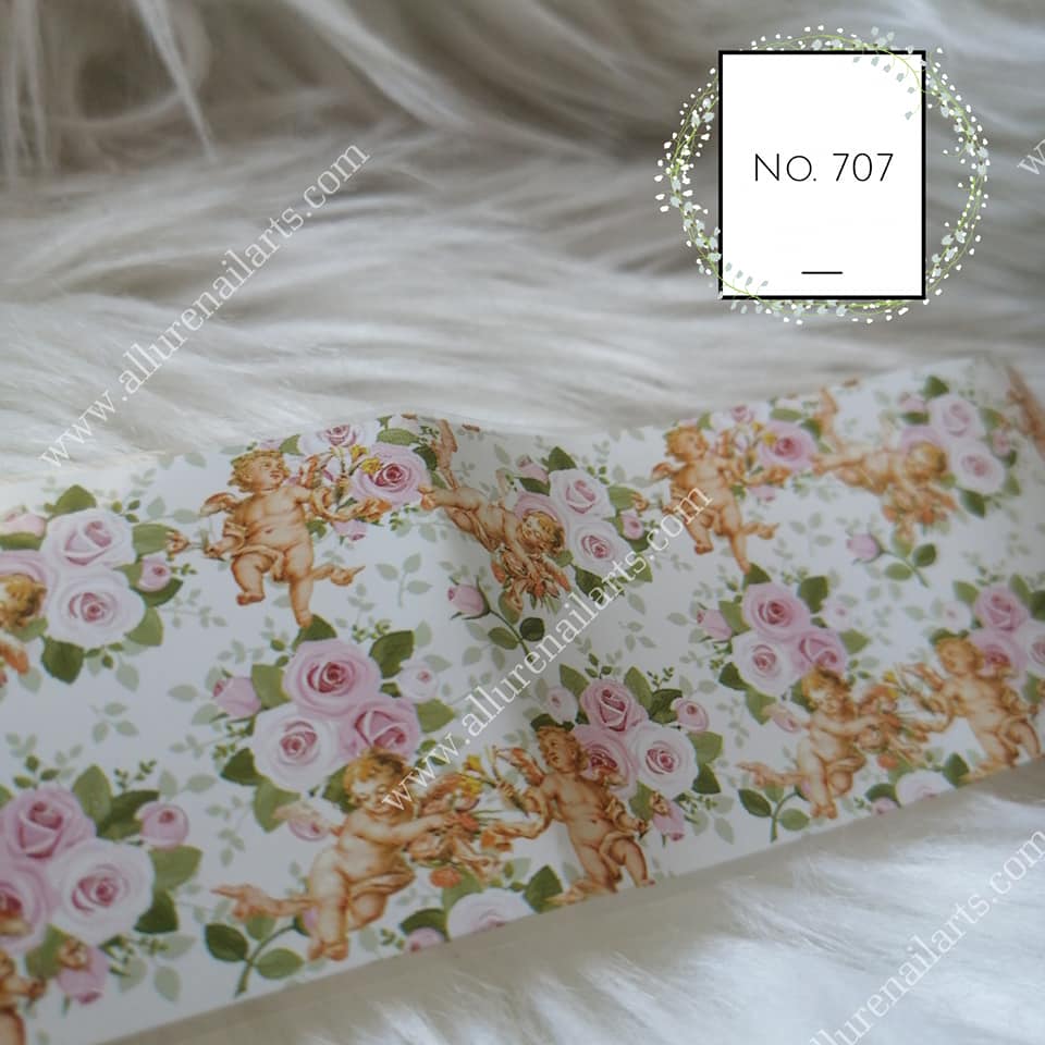 Angel Cupid Print Foil Nail Transfer