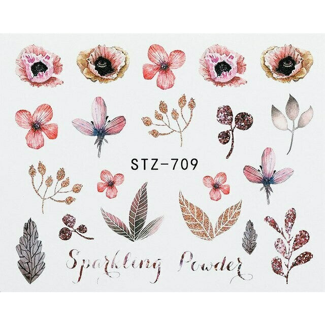 Flower Water color Nail Decal