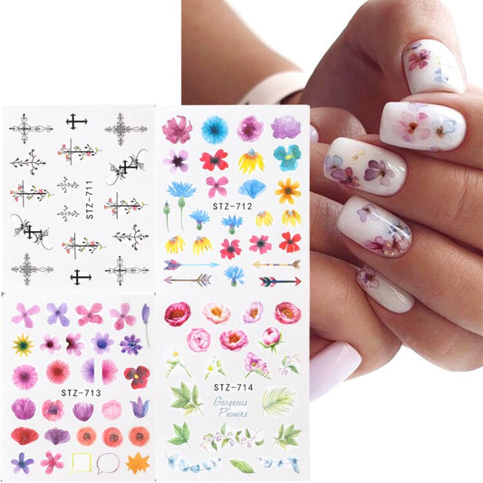 Flower Water color Nail Decal