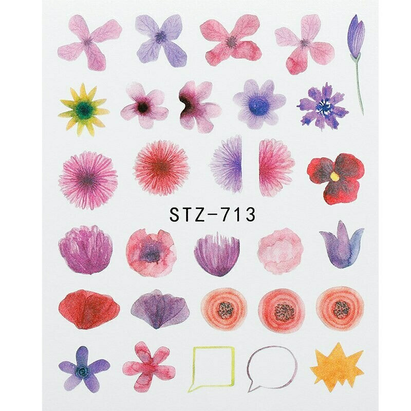 Flower Water color Nail Decal