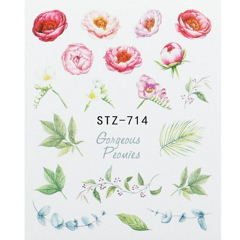 Flower Water color Nail Decal