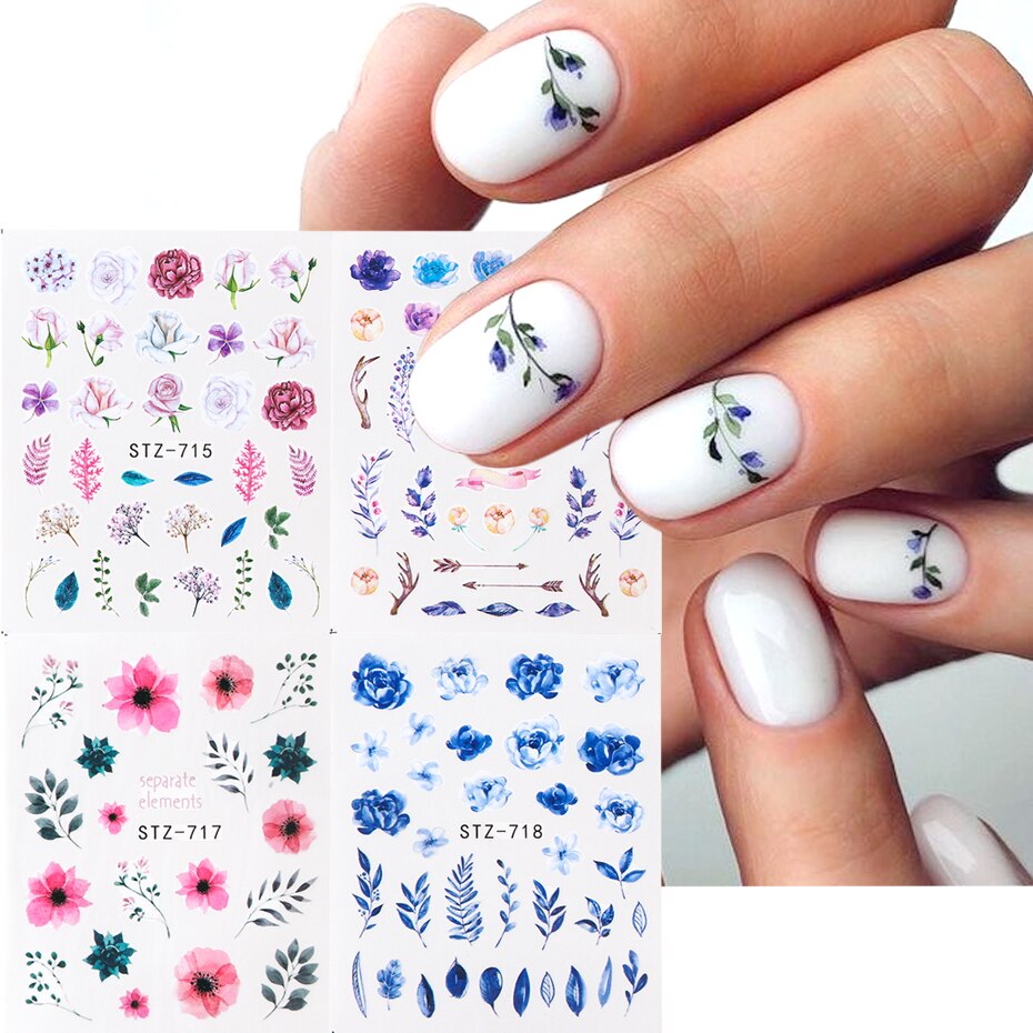 Flower Water color Nail Decal