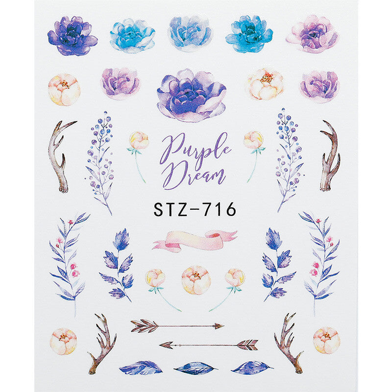 Flower Water color Nail Decal