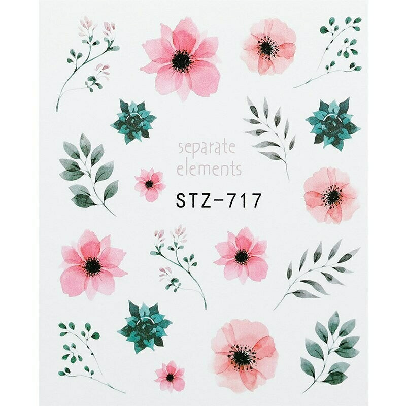 Flower Water color Nail Decal