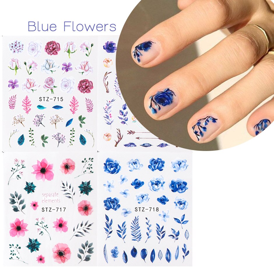 Flower Water color Nail Decal