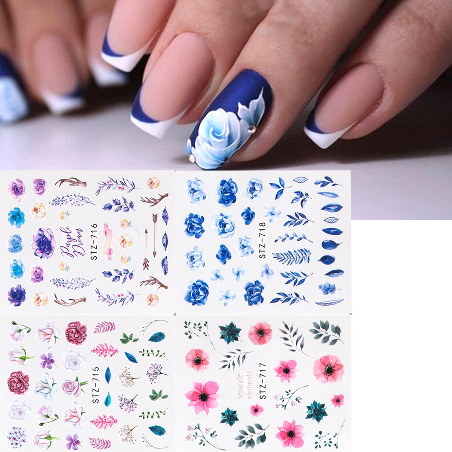 Flower Water color Nail Decal