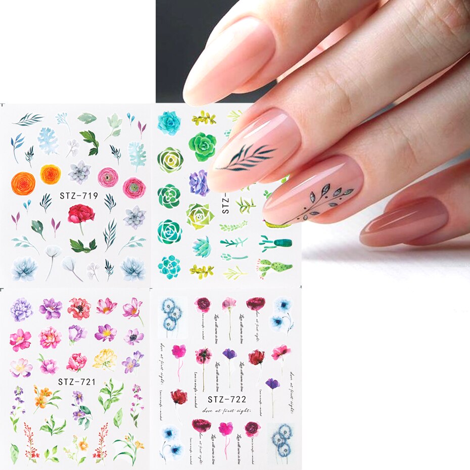 Flower Water color Nail Decal