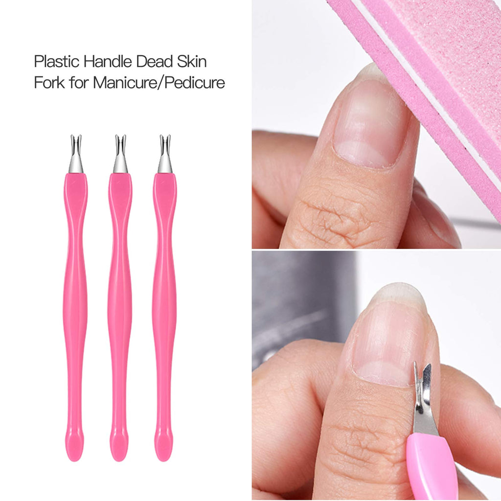 Nail Dead Skin Remove Cuticle Fork - Pink