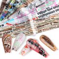 Newspaper Print Text Pop Art  10pcs Foil Set Box