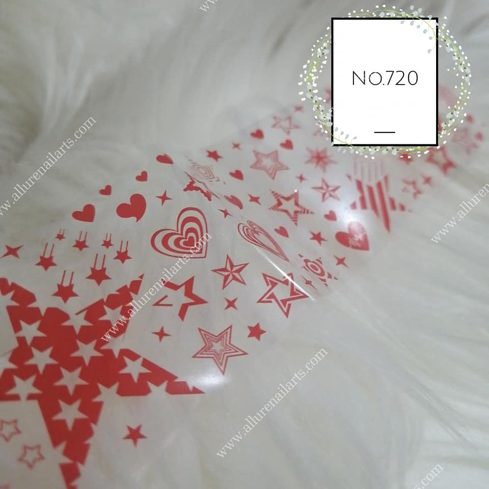 Stars Geometric Print Foil Nail Transfer