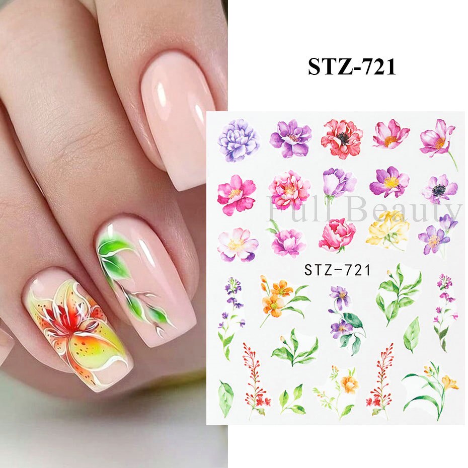 Flower Water color Nail Decal