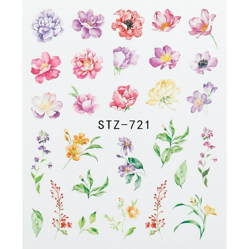 Flower Water color Nail Decal