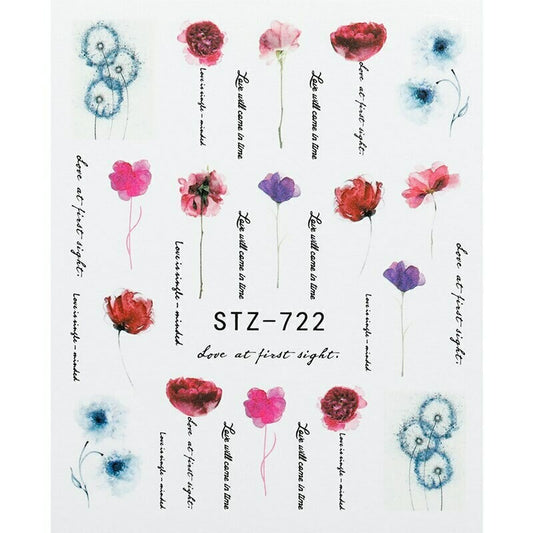 Flower Water color Nail Decal