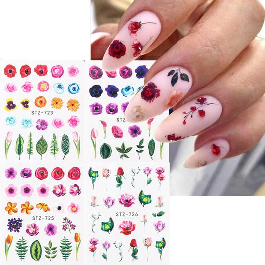 Flower Water color Nail Decal