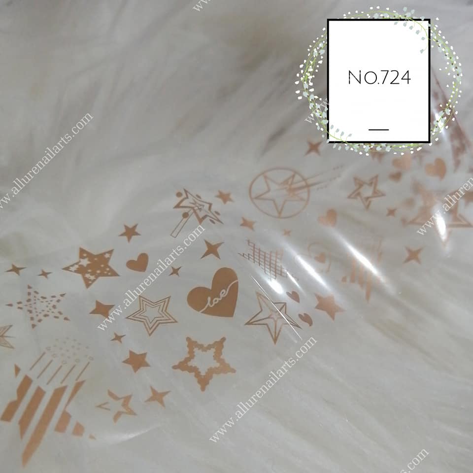 Stars Geometric Print Foil Nail Transfer
