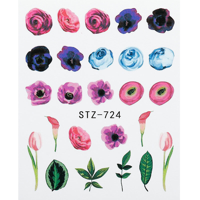 Flower Water color Nail Decal