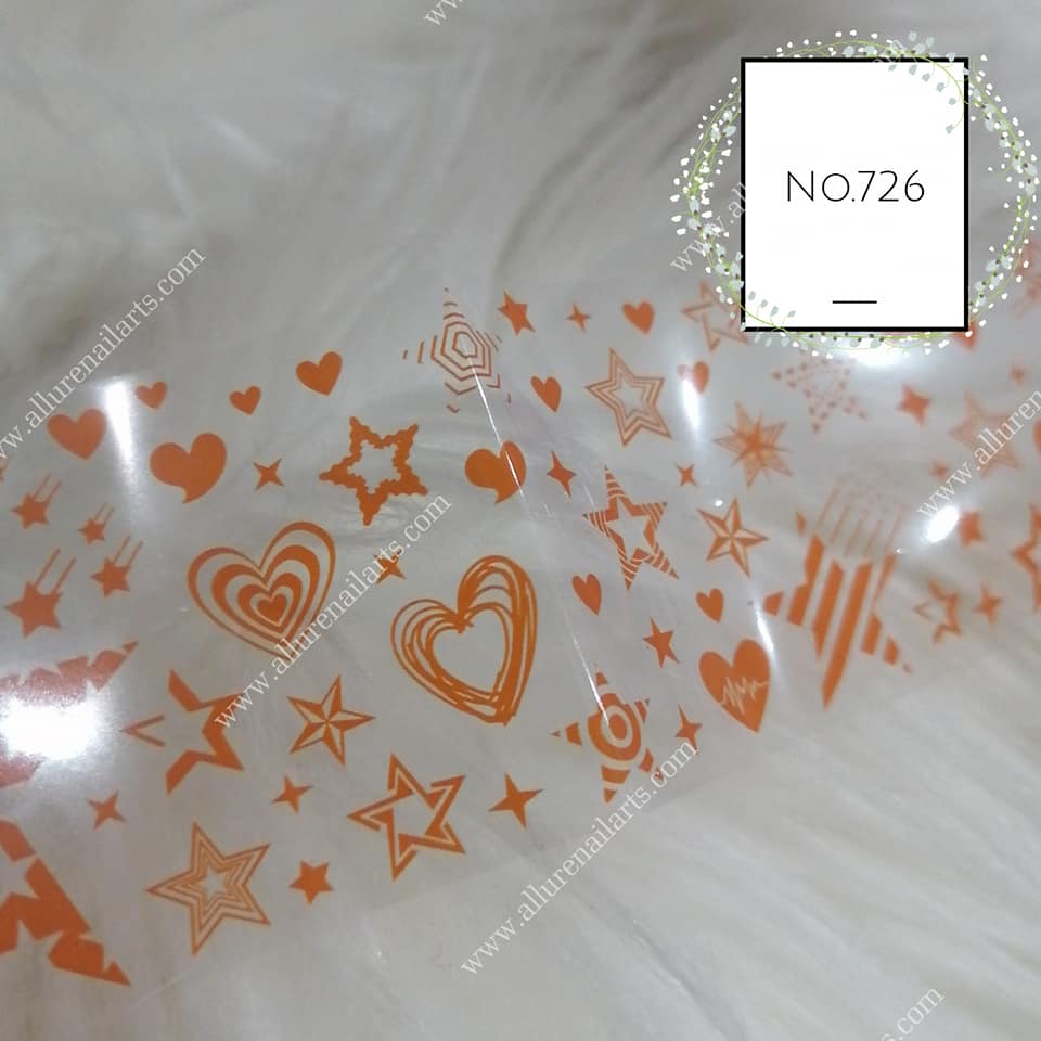 Stars Geometric Print Foil Nail Transfer