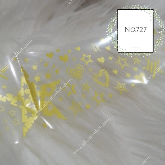 Stars Geometric Print Foil Nail Transfer