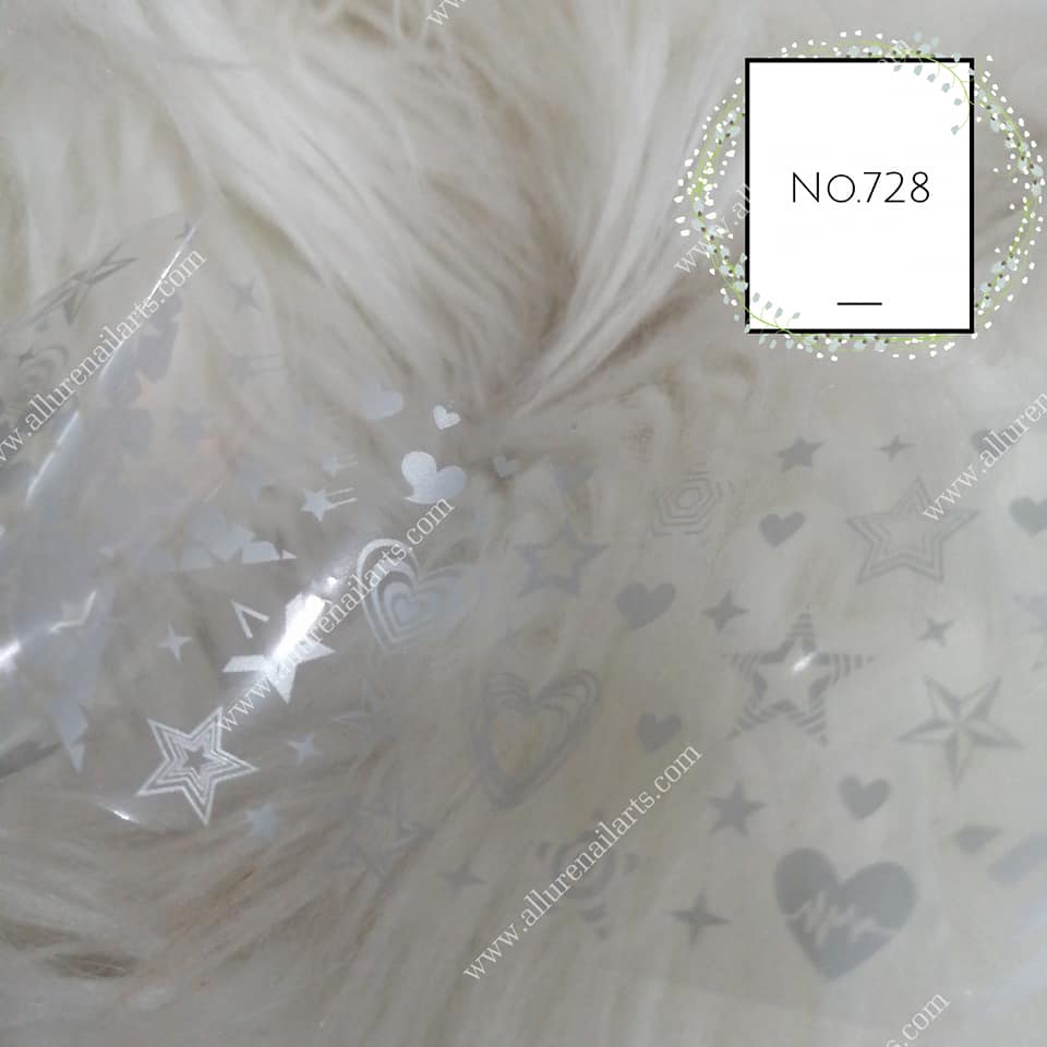 Stars Geometric Print Foil Nail Transfer