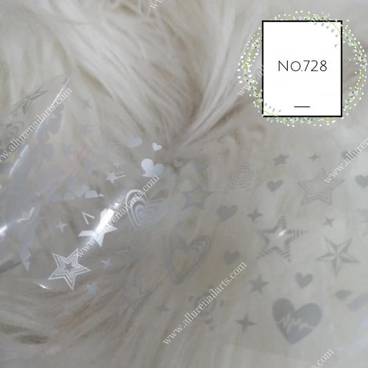 Stars Geometric Print Foil Nail Transfer