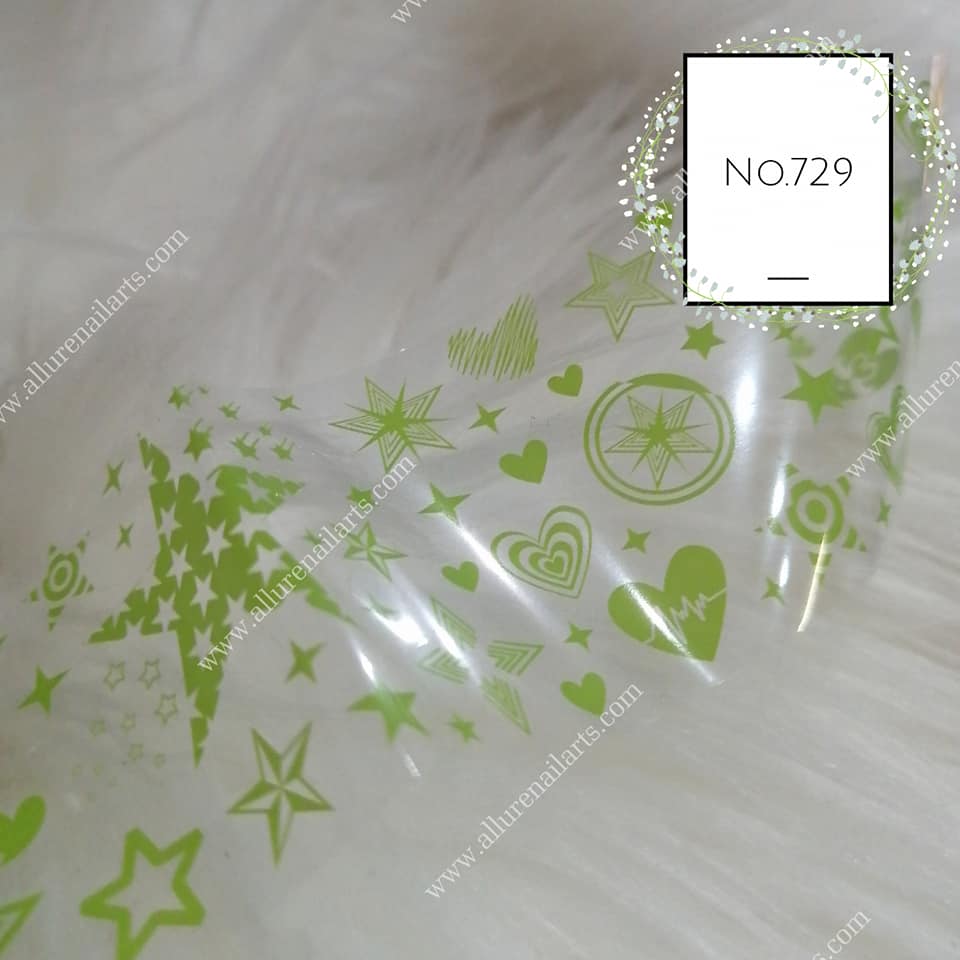 Stars Geometric Print Foil Nail Transfer