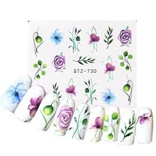 Flower Water color Nail Decal