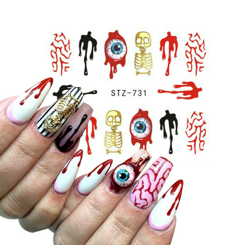 Halloween Blood Skeleton Nail Decal