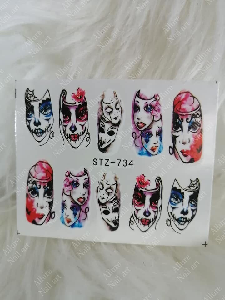 Halloween Faces Nail Decal