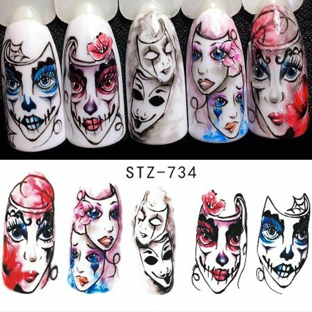 Halloween Faces Nail Decal