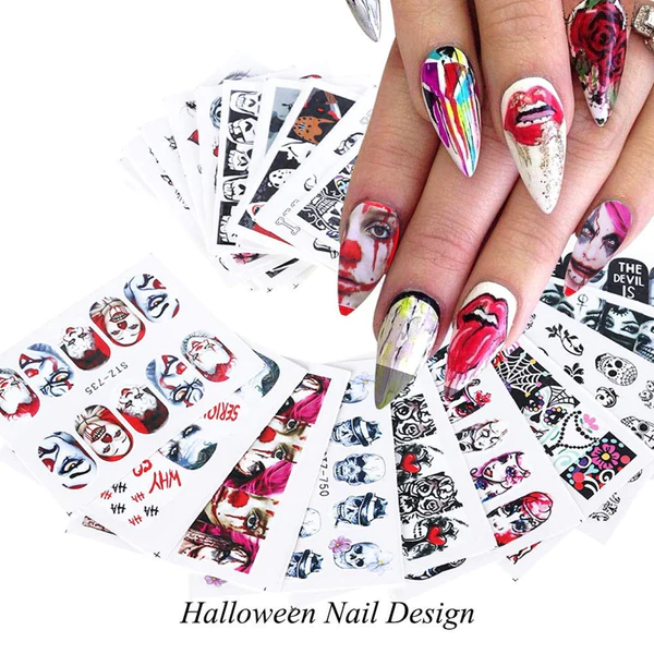 Halloween Faces Nail Decal